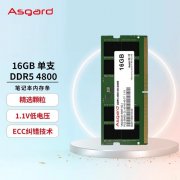 阿斯加特 16GB DDR5 4800内存条活动价仅259元！