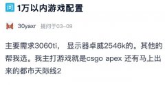万元预算装机 4000显示器还需要3060Ti，怎么装机？