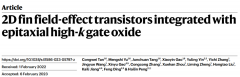 全新二维半导体垂直鳍片/高介电自氧化物外延集