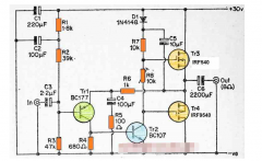 分享一个互补10W MOSFET放大器电路