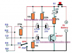 通用BJT/JFET/MOSFET测试仪电路分享