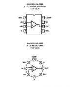 HA-2520系列20MHz、高转换速率、无补偿、高输入阻