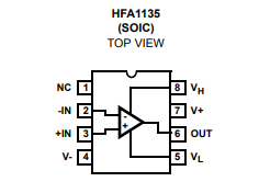 HFA1135 360MHz、低功耗、视频运算放大器，带输出限