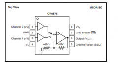OPA875 具有2:1高速多路复用器的单通道、700MHz运算