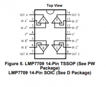 LMP7709 精密 CMOS 输入 RRIO 宽电源电压范围解补偿四