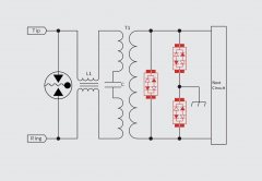 RJ45以太网口防雷设计DLLC03CI,ESD二极管，气体放电