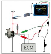 用示波器测量福特福克斯智能交流发电机波形