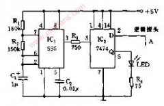 检测高、低电平的逻辑探头电路图
