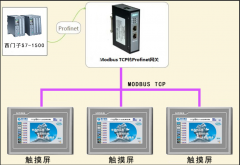 ABPLC连接ethernet转modbusTCP网关连接昆仑通态触摸屏