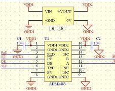 基于74HC14芯片与ADM2483芯片实现RS-485接口的信号隔