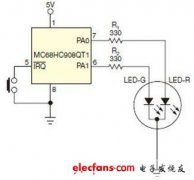 用双色LED指示10种状态的电路
