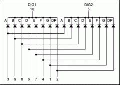 Connecting dual-digit LED modu