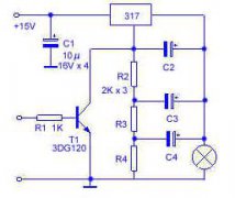 频率可调的闪光灯电路图
