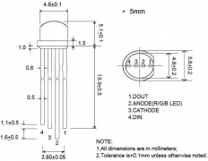 幻彩F5mm直插灯珠（发光二极管）规格书介绍