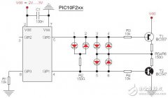 通过两个PIC引脚驱动六只LED灯
