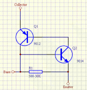 <b>单向可控硅的分立元件实现图</b>