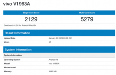vivo V1963A新机曝光将配备6GB内存并采用了Android