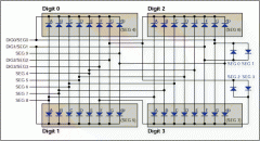 驾驶4-1/2数字仪表显示与MAX6958/59LED驱动器