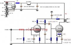 电子管6C6推300B SE胆机电路图