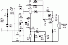 耳塞式二管接收电话机电路