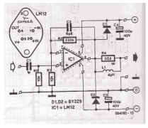基于功率IC LM12的80W功率音频放大器电路图