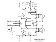 基于LM4756的立体声功率音频放大器电路