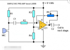 <b>基于LM358的简单麦克风前置放大器电路设计</b>