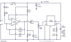 一个简单的音频监控系统的电路原理图