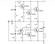 基于晶体管的90瓦音频功率放大器电路分享