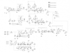 带音调控制和低音滤波器的2.1前置放大器电路图