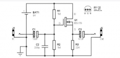 基于BS170的吉他前置放大器电路