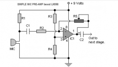 基于LM358的麦克风前置放大器电路