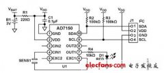 ADI实验室电路:电容数字转换器AD7150用于近程传感