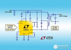 560V No-Opto 反激式稳压器在具有高压引脚间隔的