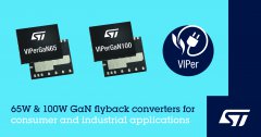 意法半导体的100W和65W VIPerGaN功率转换芯片节省空