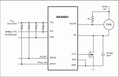 MAX6650和MAX6651如何与更高电压的风扇配合使用
