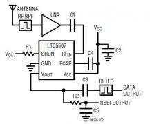 具有输出滤波器的RFID阅读器ASK接收器图
