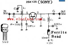 JFET闸极接地前置放大器电路