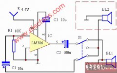 用LM386制作的半双式对讲机电路图