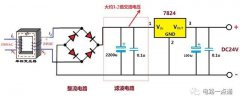 一种220V交流电压转换为24V直流电压电路