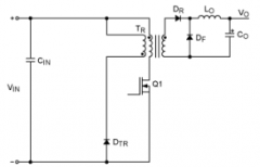 设计单开关、谐振复位、正激式转换器