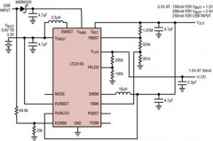 LTC3100多通道DC/DC转换器创建紧凑高效的电源解决