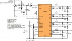 紧凑型四通道降压型稳压器用于N沟道保护方案