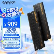 阿斯加特 32GB DDR5 6000内存京东限时特价到手只要