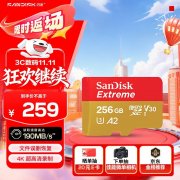 闪迪 Extreme 256GB存储卡京东限时特价到手只要16